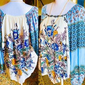 🌟2x HOST PICK 🌟  Free People Gorgeous Positano Floral Boho Top